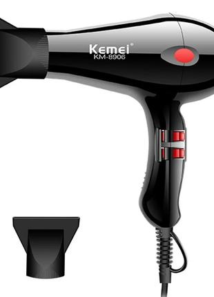 Профессиональный фен для волос КEMEI KM-8906 3000ВТ с ионизаци...