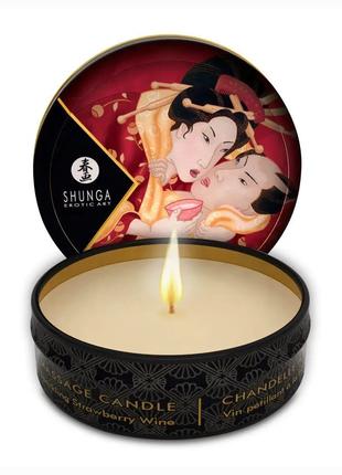 Масажна свічка Shunga Massage Candle з запахом полуниці