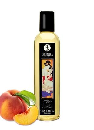 Массажное масло Shunga Erotic Massage Oil с ароматом персика 2...