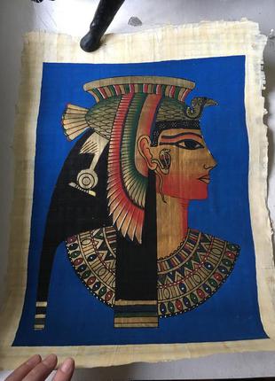 Картина портрет клеопатры на папирусе
