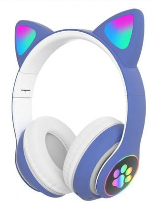 Беспроводные Bluetooth наушники Cat STN-28 Кошачьи ушки Синие ...