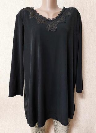 Красивая черная женская кофта, блузка 52 размера anna lugli