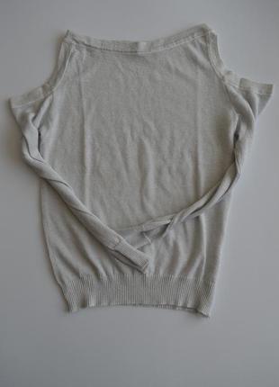 Актуальний свитер  кофта с открытыми плечами xs/s