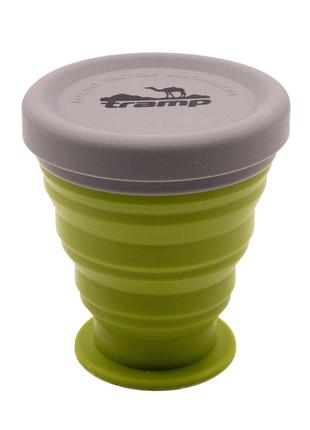 Стакан складной силиконовый Tramp с крышкой 200 ml green