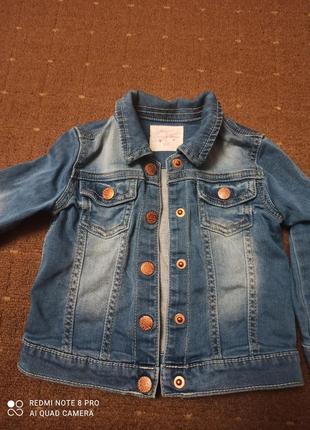 Джинсовый пиджак на девочку 1,5-2года(18-24мес),куртка джинсовая.