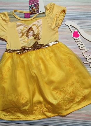 Желтое нарядное платье disney р. 4 года