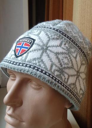 Шапка norway flag knit hat grey