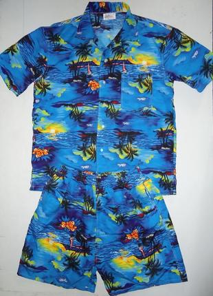 Костюм гавайский  wicked рубашка шорты гавайка (xl-xxl)