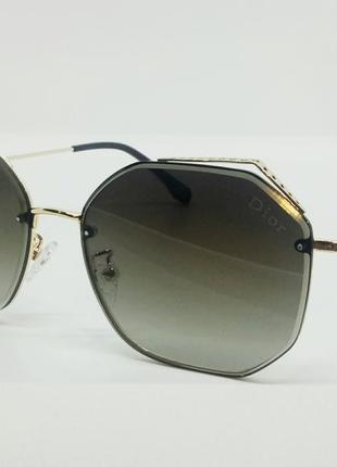 Christian dior очки женские солнцезащитные коричневые в золото...