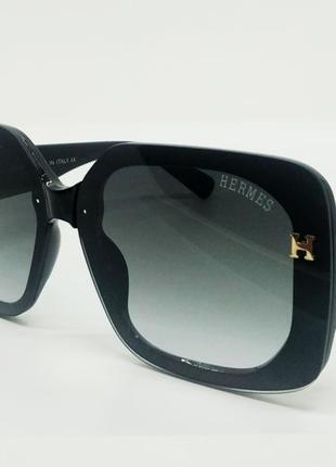 Hermes стильные женские солнцезащитные очки черные с градиентом