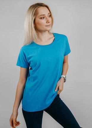 Базова жіноча футболка колір ультрамарин 100% бавовна (25 коль...