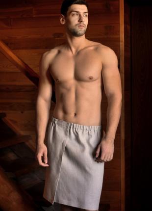 Мужское полотенце для бани из натурального льна