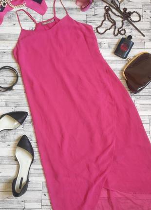 Длинное розовое платье на бретельках l style by steps