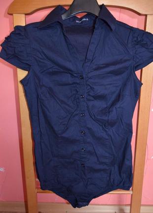 Хлопковая стильная рубашка-боди terranova р.xs