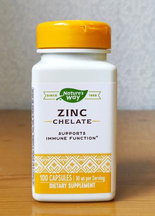 Цинк Хелат Nature's Way, 30 мг, 100 капсул