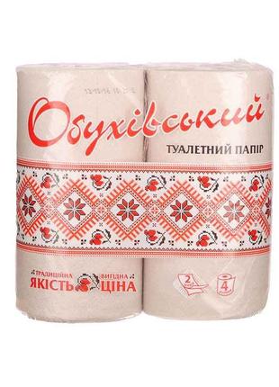 Папір туал. на гільзі 4 рул 2-шар сірий (Обухівський)TM ОБУХОВ