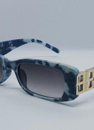 Burberry очки солнцезащитные женские модные узкие сине голубые