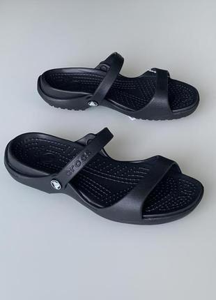 Крокс клео сандал чёрные crocs womens cleo sandals black/black