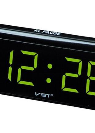 Часы сетевые VST 730-2 зеленые