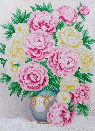 Набор для вышивки бисером " Шикарный букет пионов"
ваза,цветы,...