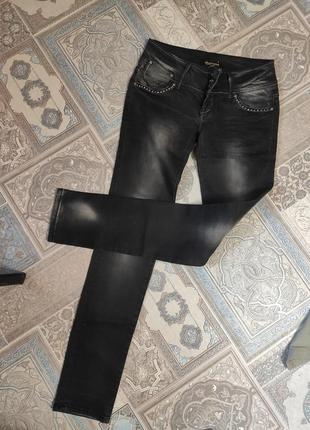 Темні джинси чорні сірі 45 46 жіночі щільні