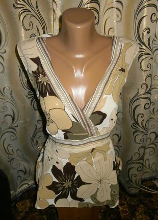 Симпатичная женская блуза с цветочным принтом new look
