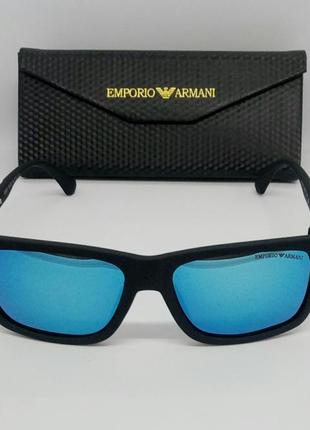 Emporio armani стильные мужские солнцезащитные очки голубые зе...