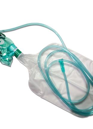 Маска кислородная для взрослых с трубкой и мешком Medicare (mp...