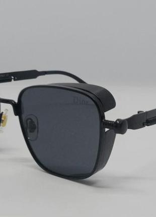 Christian dior стильные солнцезащитные очки унисекс черные в м...