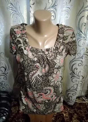 Симпатичная женская блуза с цветочным принтом croft & barrow