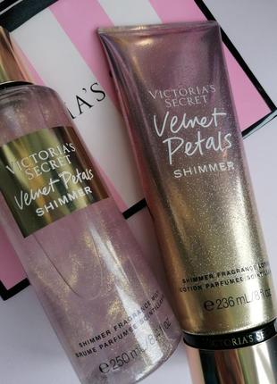 Набор velvet petals shimmer victoria's secret мист лосьон спре...