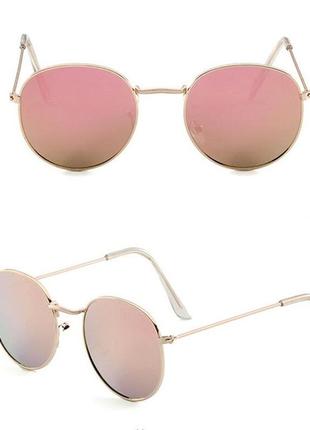 Солнцезащитные очки женские овальные розовое зеркало десол ban...