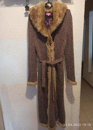 Шикарне вязане пальто від омаі (7015)