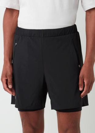 Мужские шорты reiss black stephen windproof running shorts