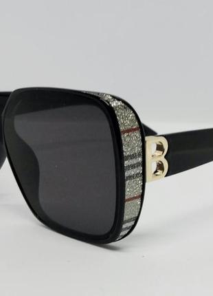 Женские солнцезащитные очки в стиле burberry большие черные с ...