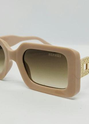 Hermes стильные женские солнцезащитные очки бежево кремовые с ...