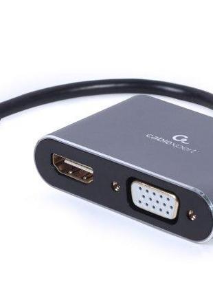 Адаптер-перехідник з USB Type-C на HDMI и VGA Cablexpert A-USB...