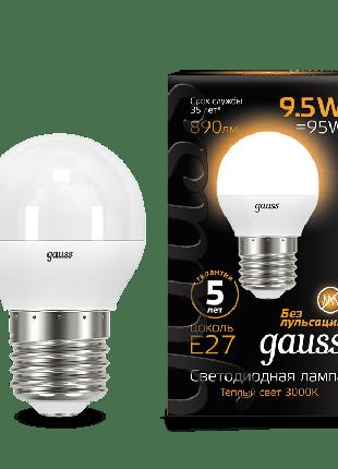 Светодиодная лампа GAUSS Black G45 9.5 Вт 3000K E27 150-265 В