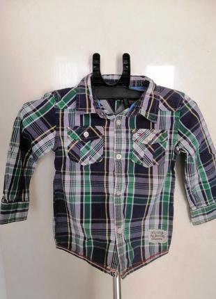 Рубашка tommy hilfiger для хлопчика 2 роки, сорочка, клетка, р...