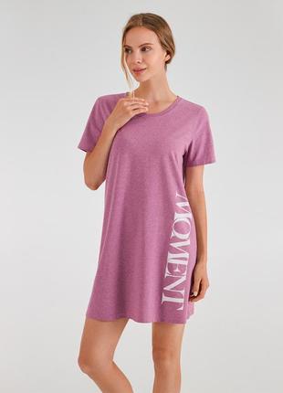 Женская хлопковая ночная сорочка розового цвета ellen ldk 103/...