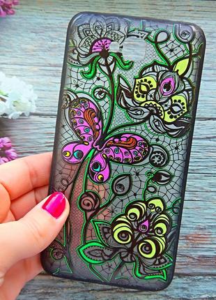 Чехол для Huawei Y5 2017 женский силиконовый чехол с цветочным...