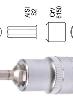 Головка торцевая вставка 6 гранная HEX 1/2" М12х55 мм Польша Y...