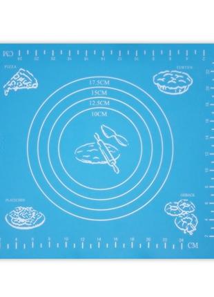 Коврик-подложка для раскатывания теста, 29*26 см, голубой
