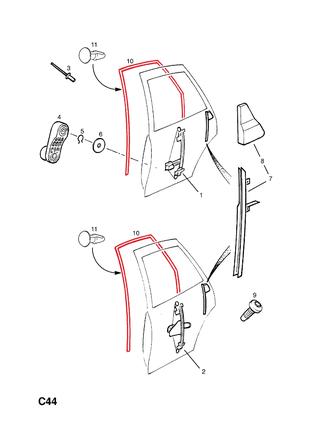 Уплотнитель ,окантовка,бархотка. Двери/стекла  Opel vectra b