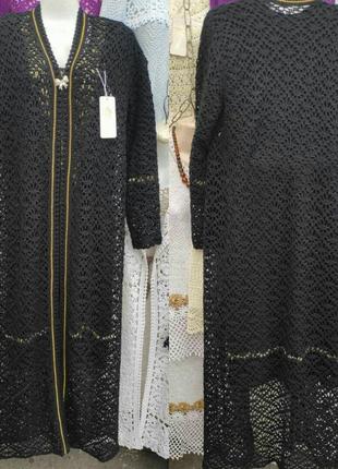 Шикарный длинный чёрный женский кардиган ,р.44-48 ,1100 грн.
