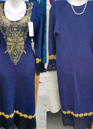 Святкова  синя сукня , р.46-48, 1200 грн.