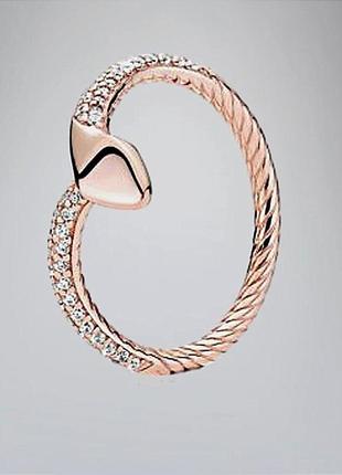 Нежное колечко с камушками, кольцо, украшение, розовое золото,...