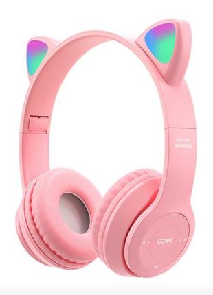 Безпровідні блютуз навушники UKC Cat Ear Y47 Pink