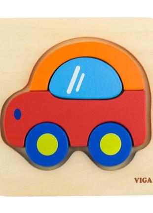 Деревянный мини-пазл Viga Toys Машинка (50172)