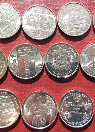 Полный набор монет, юбилейные 10 гривен, Кіборги, набір монет